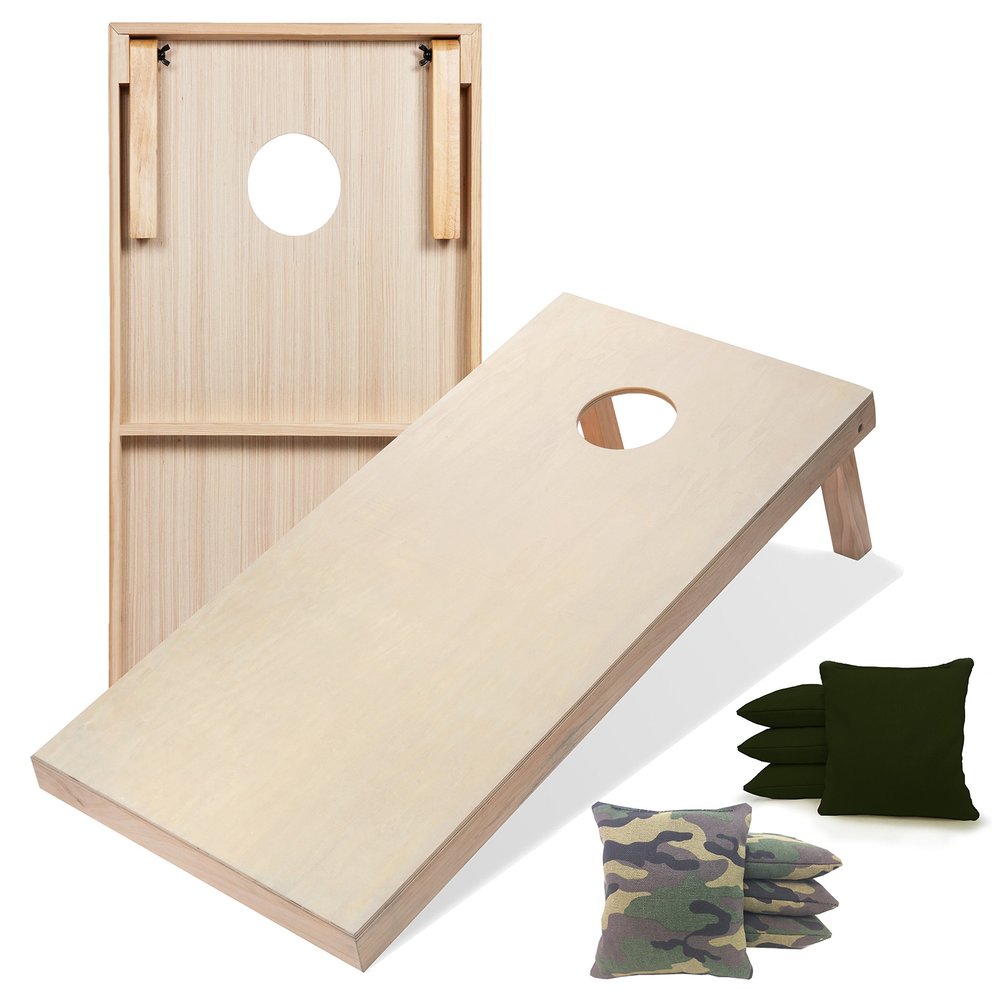 Tailgating Pros Premium Cornhole Game - Regulation or Tailgating Size Corn Hole Boards w/Corn Filled Bags & Optional LED Lights
