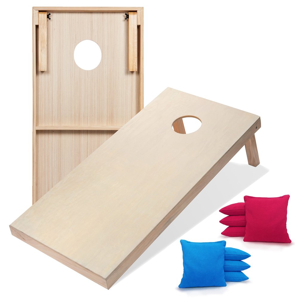 Tailgating Pros Premium Cornhole Game - Regulation or Tailgating Size Corn Hole Boards w/Corn Filled Bags & Optional LED Lights