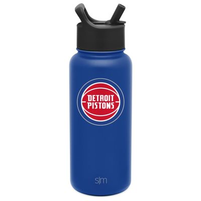 Simple Modern Officially Licensed NBA Detroit Pistons Water Bottle with Straw Lid | Vacuum Insulated Stainless Steel 32oz Thermos | Summit Collection | Detroit Pistons
