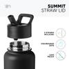 Simple Modern Officially Licensed NBA Detroit Pistons Water Bottle with Straw Lid | Vacuum Insulated Stainless Steel 32oz Thermos | Summit Collection | Detroit Pistons view 3