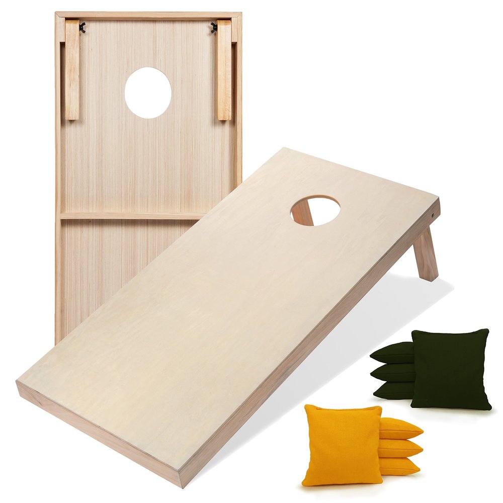 Tailgating Pros Premium Cornhole Game - Regulation or Tailgating Size Corn Hole Boards w/Corn Filled Bags & Optional LED Lights