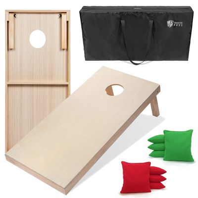 Tailgating Pros Premium Cornhole Game - Regulation or Tailgating Size Corn Hole Boards w/Corn Filled Bean Bags & Optional LED Lights
