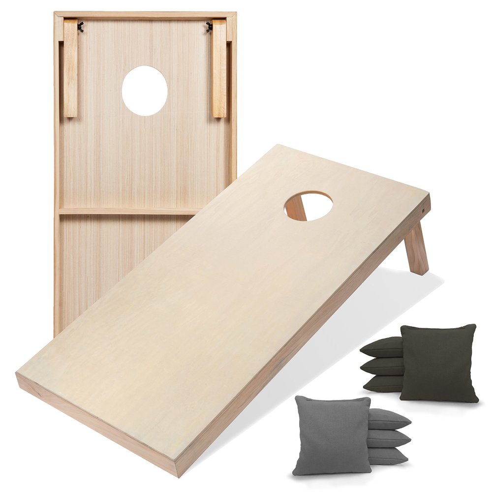 Tailgating Pros Premium Cornhole Game - Regulation or Tailgating Size Corn Hole Boards w/Corn Filled Bags & Optional LED Lights