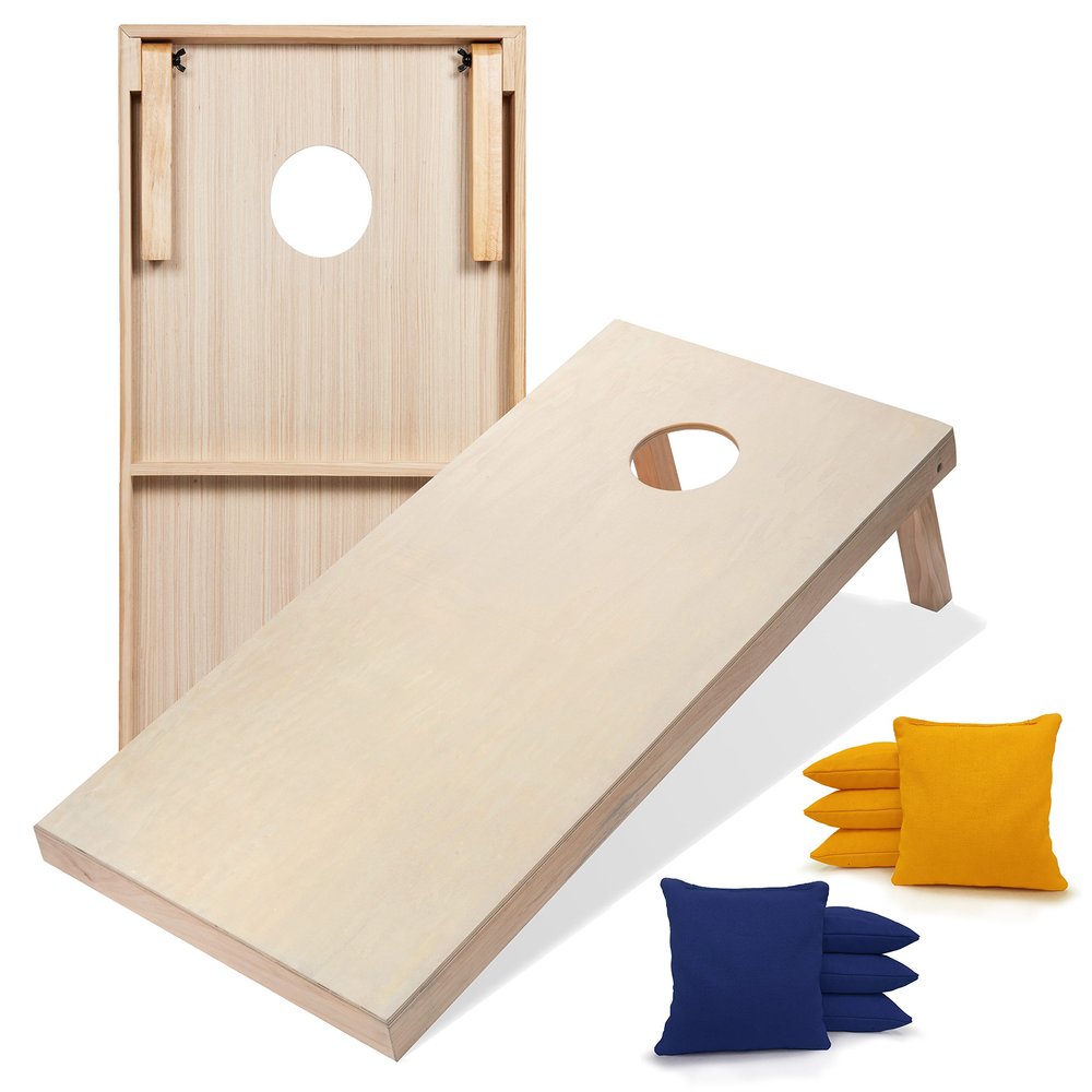 Tailgating Pros Premium Cornhole Game - Regulation or Tailgating Size Corn Hole Boards w/Corn Filled Bags & Optional LED Lights