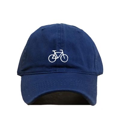 Bicycle Bike Baseball Cap Embroidered Cotton Adjustable Dad Hat Royal Blue