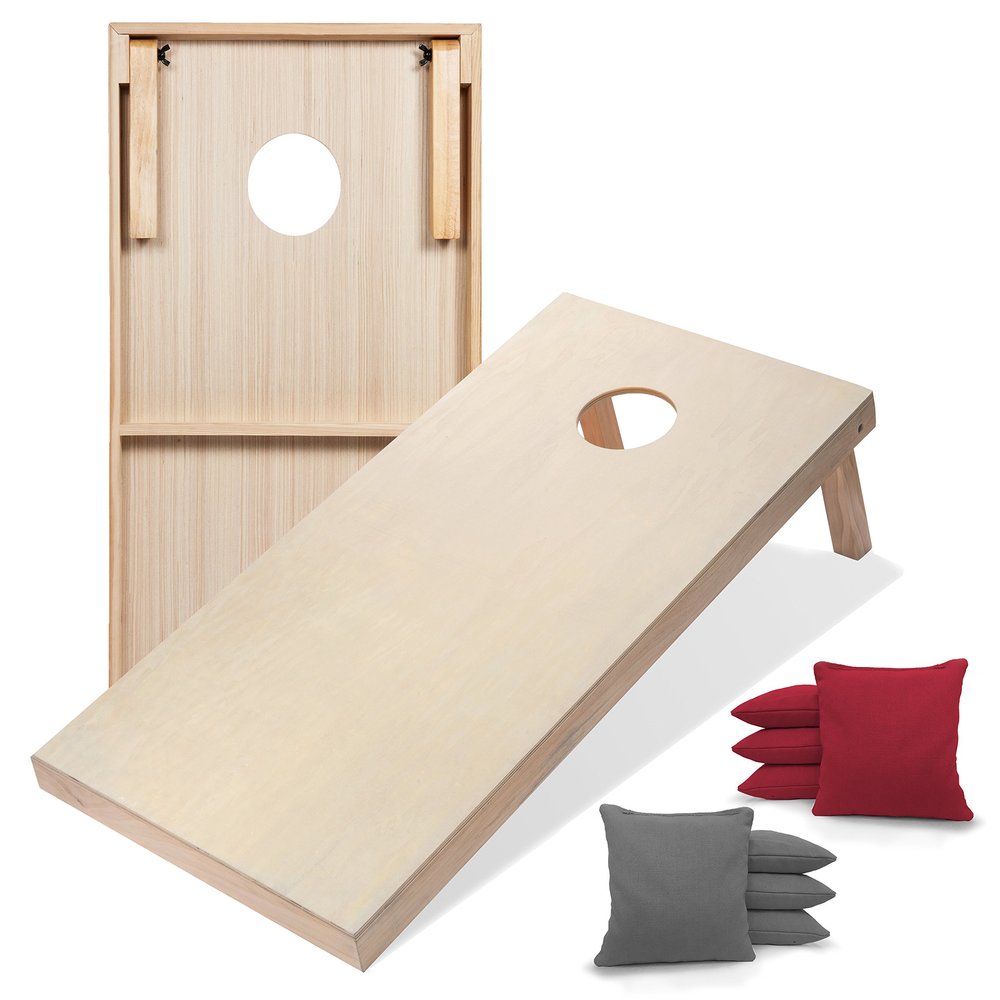 Tailgating Pros Premium Cornhole Game - Regulation or Tailgating Size Corn Hole Boards w/Corn Filled Bags & Optional LED Lights