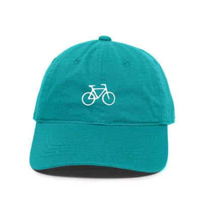 Bicycle Bike Baseball Cap Embroidered Cotton Adjustable Dad Hat Teal
