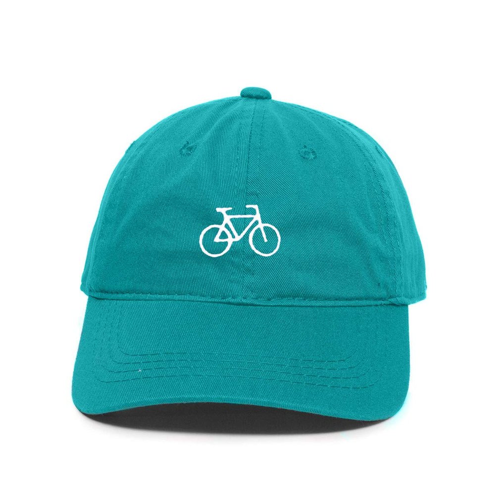 Bicycle Bike Baseball Cap Embroidered Cotton Adjustable Dad Hat Teal