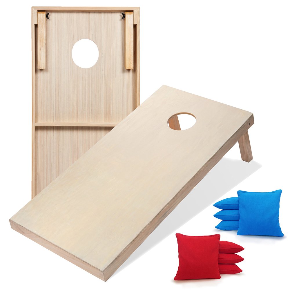 Tailgating Pros Premium Cornhole Game - Regulation or Tailgating Size Corn Hole Boards w/Corn Filled Bags & Optional LED Lights
