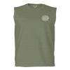 0058. American Flag Thin Red Line Firefighter Support Seal Men's Muscle Tank Sleeveles t Shirt (Olive Large) view 2