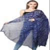Exotic India Dupatta from Jodhpur with Tie-dye Print - Color Dazzling Blue view 1