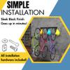 Koova USA-Made Garage Wall Mount Bike Rack for 2, 3 or 6 Bicycles | Wide Hooks Fit Regular and Fat Tire Bikes | Includes Helmet Storage | Easy to Install | Powder Coated Black Metal view 4