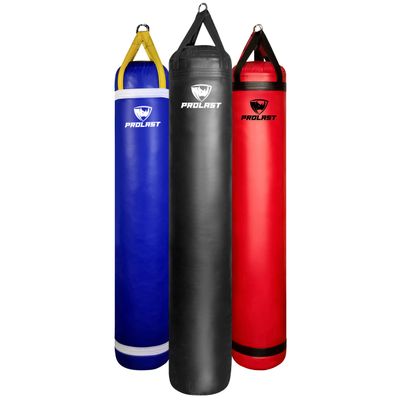PROLAST Heavy Punching Kicking Bag for Adults, Boxing, MMA, Martial Arts, Muay Thai, Kickboxing, Strength Training Equipment, 6ft, 150 lbs, Rhino Logo, Black, Filled with Bottom D-Ring