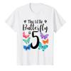 5 Year Old Butterfly Birthday Girls 5th Girl Party Gift T-Shirt view 1