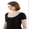 ALBERT KREUZ Women's Short Sleeve Undershirt with Extra Wide and deep Scoop Neck for Broad Shoulders - Stretch Cotton Black XL view 3
