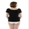 ALBERT KREUZ Women's Short Sleeve Undershirt with Extra Wide and deep Scoop Neck for Broad Shoulders - Stretch Cotton Black XL view 4