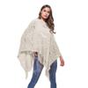 JJ-GOGO Poncho Coat For Women-Ladies Women Knitting Crochet Wings Bat Sweater Tassels Wrap Coat Shawl Poncho(XL) Off-White view 1