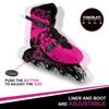 Mondo 28514 Toys Line Adjustable Inline Skates-PVC Wheels-Roller Boys/Girls-Size M/mis. 33/36-28514, Solid, Rosanero, M view 2