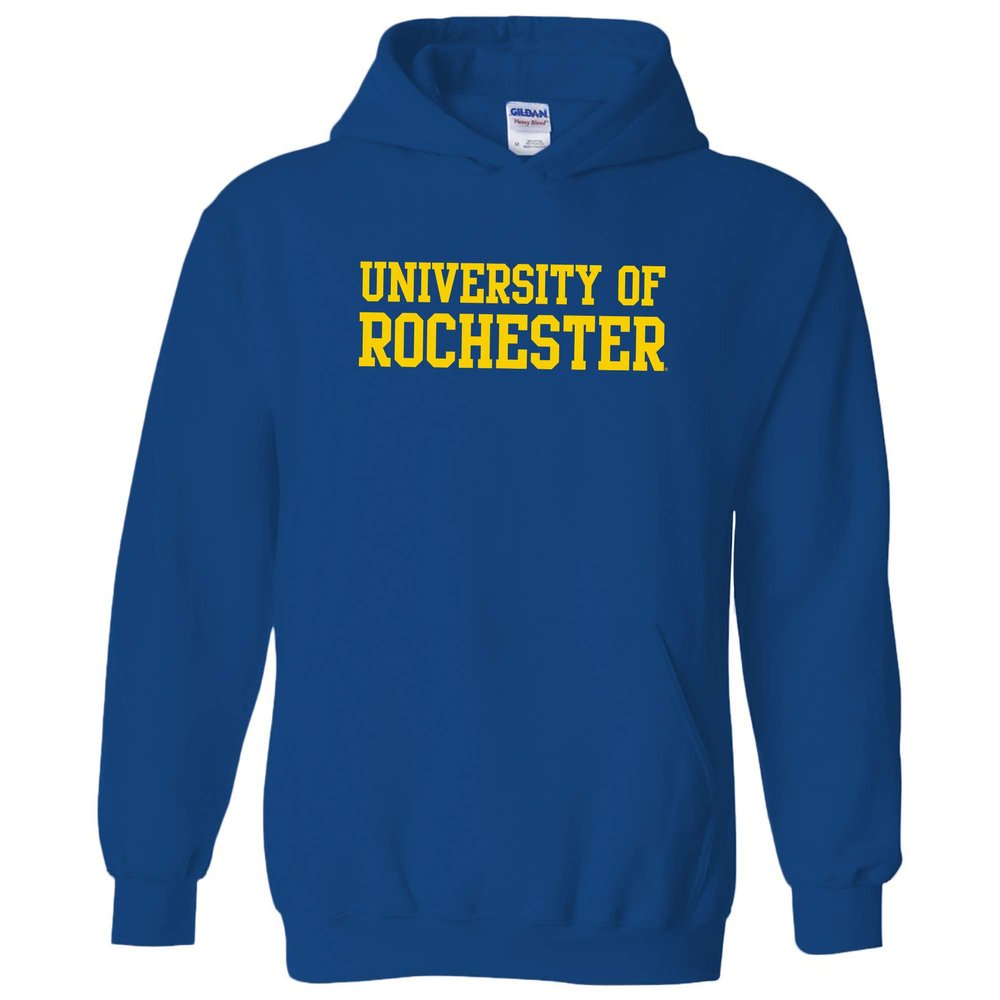 AH01 - University of Rochester Yellowjackets Basic Block Hoodie - Medium - Royal