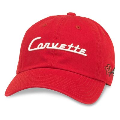 AMERICAN NEEDLE Classic GM General Motors Chevrolet Red Corvette Baseball Dad Hat (GM-1903A-RED)