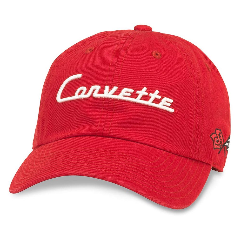 AMERICAN NEEDLE Classic GM General Motors Chevrolet Red Corvette Baseball Dad Hat (GM-1903A-RED)