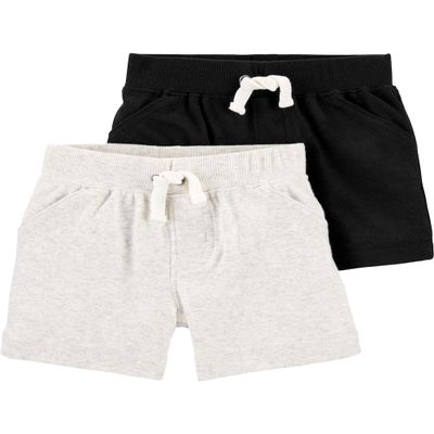 Carter's Baby Boys 2 Pack Pants, Heather/Black Shorts, 12 Months