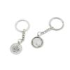 1 PCS Antique Silver Keyrings Keychains Key Ring Chains Tags Clasps Z4ZY4 Crown Cabochon Blank Base view 1