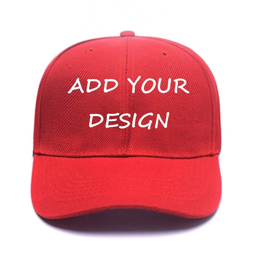 Custom Baseball Cap for Unique Gifts,Personalized Unisex Street Style Plain Hat with Snapback Hats Red