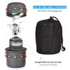 Odoland 6pcs Camping Cookware Mess Kit with Lightweight Pot, Stove, Spork and Carry Mesh Bag, Great for Backpacking Outdoor Camping Hiking and Picnic view 2