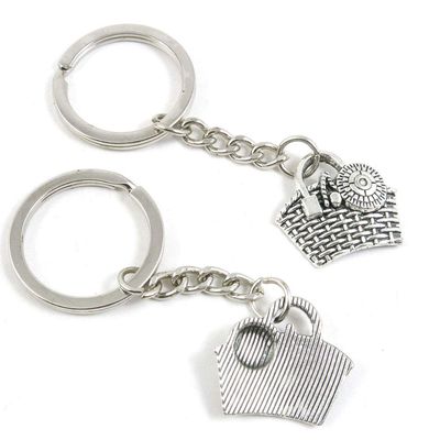 1 PCS Antique Silver Keyrings Keychains Key Ring Chains Tags Clasps X8JR8 Shopping Basket