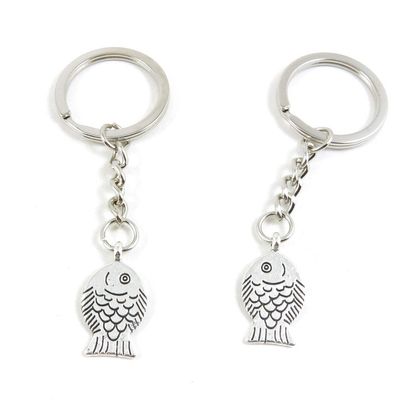 50 Items Metal Keychain Keyring Key Tags Chains Rings Jewelry Bag Charms T1ID7 Fish