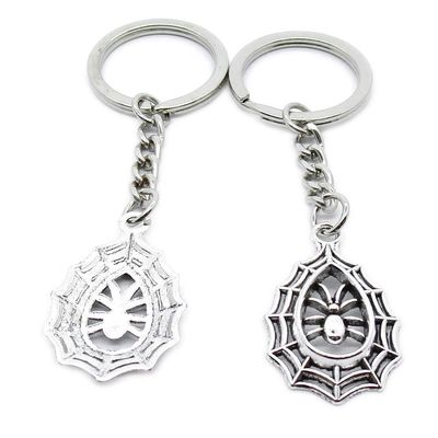 1 Item Metal Keychain Keyring Key Tags Chains Rings Jewelry Bag Charms VM2B4 Cobweb Spider Net