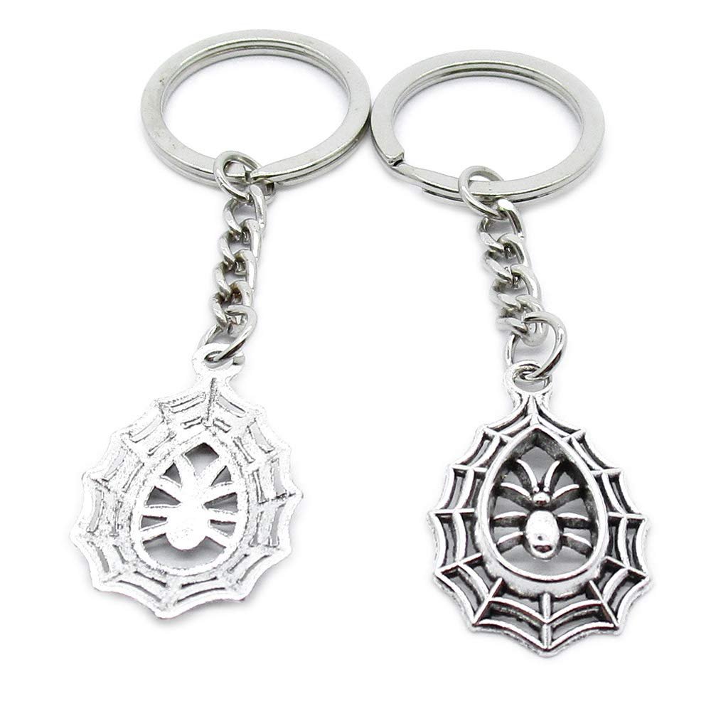 1 Item Metal Keychain Keyring Key Tags Chains Rings Jewelry Bag Charms VM2B4 Cobweb Spider Net
