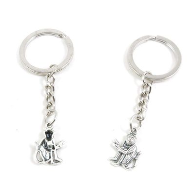 100 Items Metal Keychain Keyring Key Tags Chains Rings Jewelry Bag Charms U6VM7 Monkey