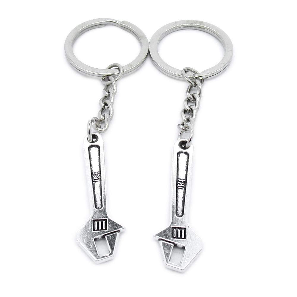 1 Item Metal Keychain Keyring Key Tags Chains Rings Jewelry Bag Charms VC0O3 Spanner Wrench