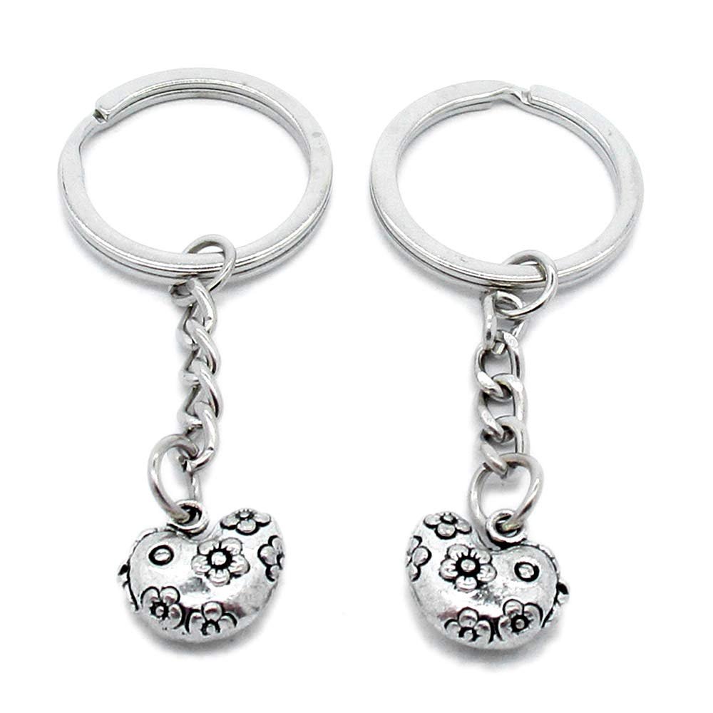50 Items Metal Keychain Keyring Key Tags Chains Rings Jewelry Bag Charms W5OA2 Chinese Zodiac Chicken