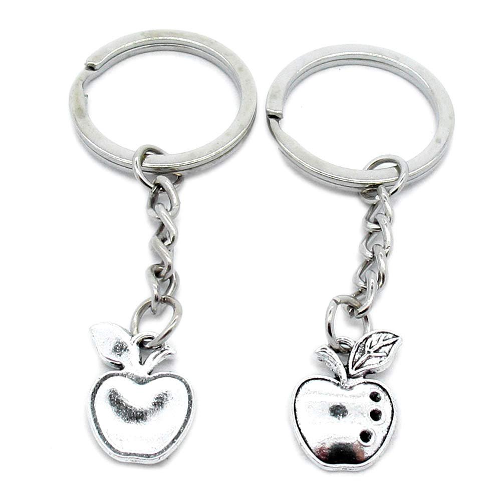 5 Items Metal Keychain Keyring Key Tags Chains Rings Jewelry Bag Charms X8TH1 Apple