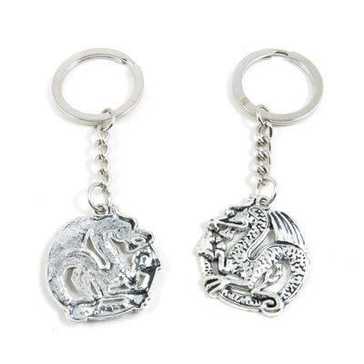 5 Items Metal Keychain Keyring Key Tags Chains Rings Jewelry Bag Charms O6QU8 Dragon