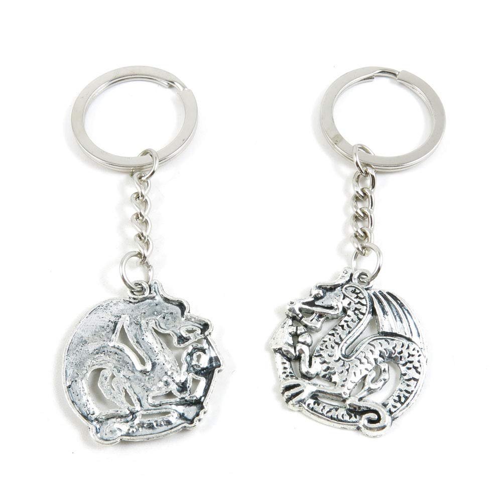 5 Items Metal Keychain Keyring Key Tags Chains Rings Jewelry Bag Charms O6QU8 Dragon
