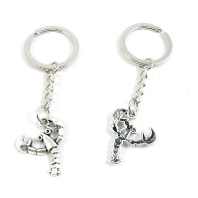 5 Items Metal Keychain Keyring Key Tags Chains Rings Jewelry Bag Charms V6UF4 Lobster
