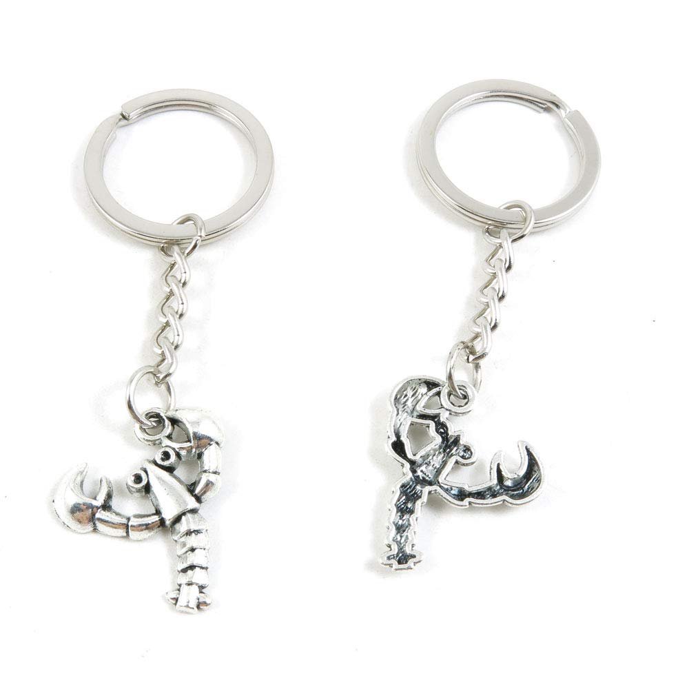 5 Items Metal Keychain Keyring Key Tags Chains Rings Jewelry Bag Charms V6UF4 Lobster