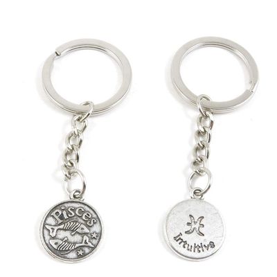 1 Item Metal Keychain Keyring Key Tags Chains Rings Jewelry Bag Charms U0ZP5 Pisces Tag Sings