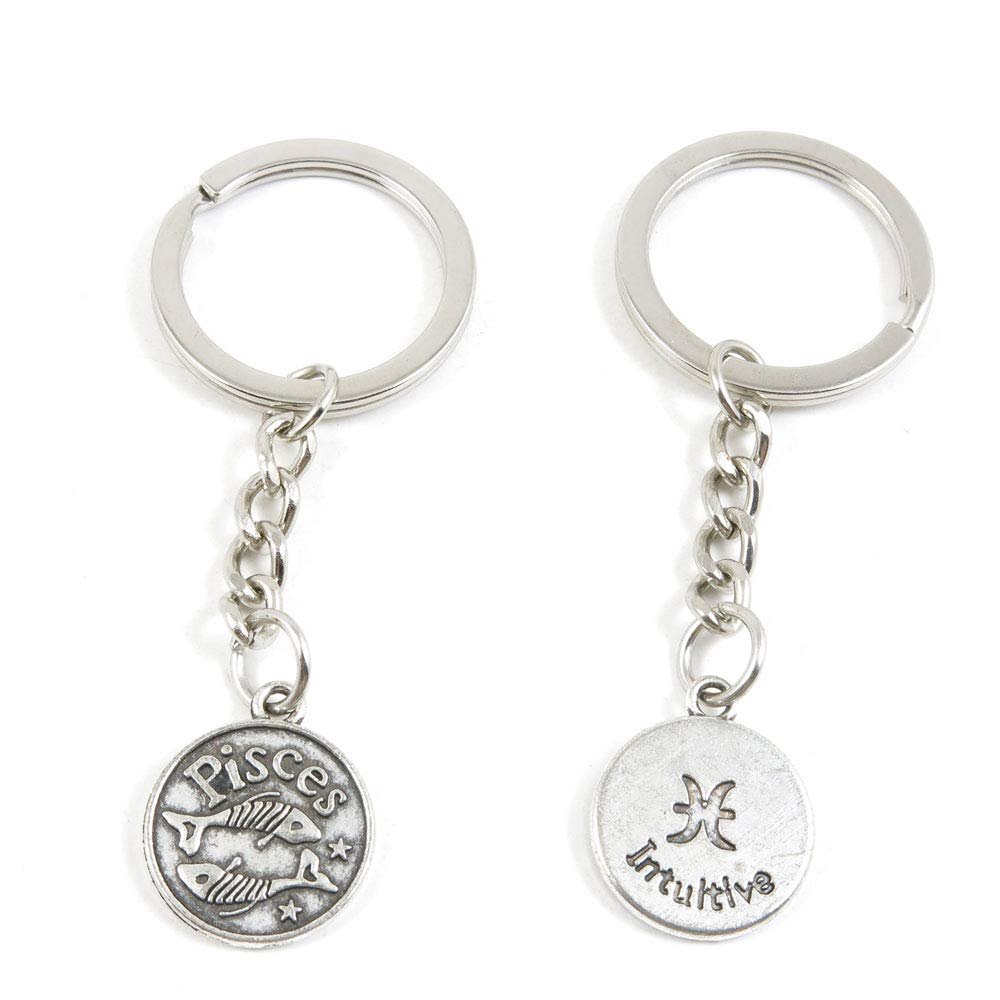 1 Item Metal Keychain Keyring Key Tags Chains Rings Jewelry Bag Charms U0ZP5 Pisces Tag Sings