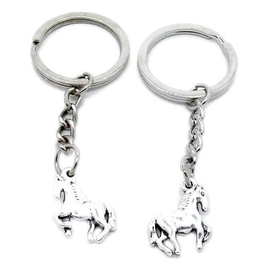 50 Items Metal Keychain Keyring Key Tags Chains Rings Jewelry Bag Charms N2WQ9 Horse Pony