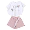 FTSUCQ Girls Trendy Floral Printed Shirt Top + Striped Shorts (110CM/3-4Y) view 1