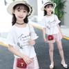 FTSUCQ Girls Trendy Floral Printed Shirt Top + Striped Shorts (110CM/3-4Y) view 2
