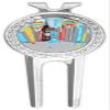 YouCustomizeIt Personalized Superhero in The City Golf Divot Tool & Ball Marker view 1