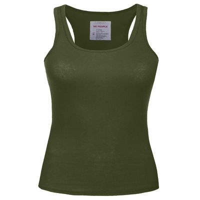 NE PEOPLE Womens Tank Top Sleeveless Racerback Basic Stretch Comfy Slim Fitted Ribbed Knit Tops T Shirt NEWT386 Army Green XL