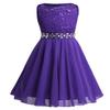 YONGHS Kids Flower Girls Wedding Dress Sequined Lace Chiffon Sleeveless Bridesmaid Pageant Formal Evening Gown Purple 8 view 1