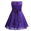 YONGHS Kids Flower Girls Wedding Dress Sequined Lace Chiffon Sleeveless Bridesmaid Pageant Formal Evening Gown Purple 8 view 2